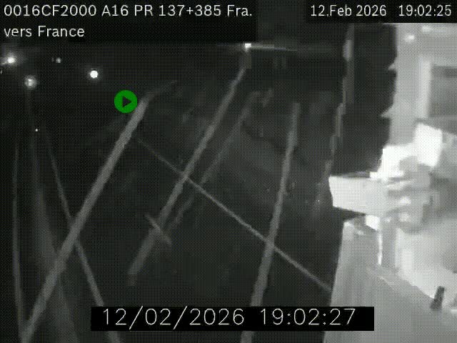 <h2>Webcam à la frontière franco-belge au niveau de Bray-Dunes/De-Panne sur l'autoroute A16. Vue orientée vers Calais</h2>