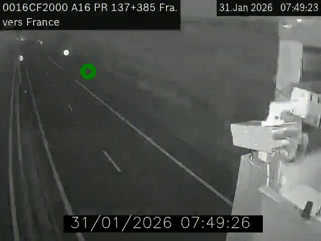 <h2>Webcam à la frontière franco-belge au niveau de Bray-Dunes/De-Panne sur l'autoroute A16. Vue orientée vers Calais</h2>