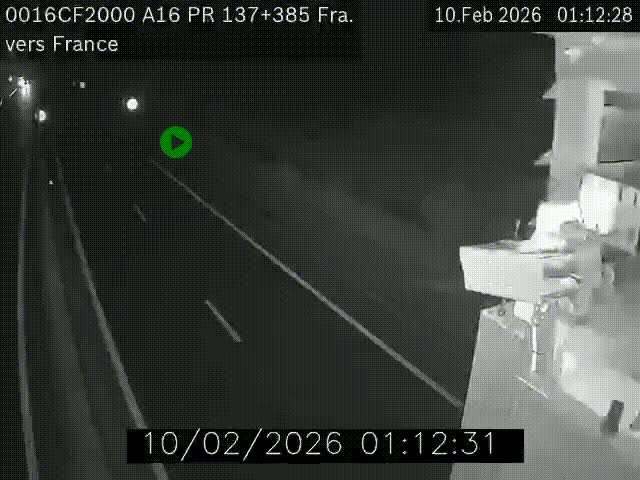 <h2>Webcam à la frontière franco-belge au niveau de Bray-Dunes/De-Panne sur l'autoroute A16. Vue orientée vers Calais</h2>