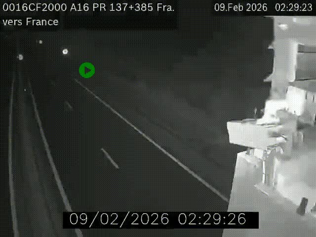 <h2>Webcam à la frontière franco-belge au niveau de Bray-Dunes/De-Panne sur l'autoroute A16. Vue orientée vers Calais</h2>