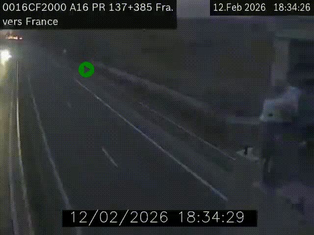 <h2>Webcam à la frontière franco-belge au niveau de Bray-Dunes/De-Panne sur l'autoroute A16. Vue orientée vers Calais</h2>