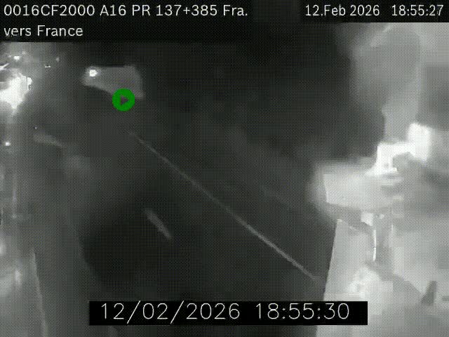 <h2>Webcam à la frontière franco-belge au niveau de Bray-Dunes/De-Panne sur l'autoroute A16. Vue orientée vers Calais</h2>