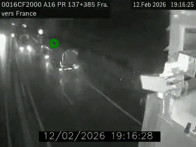 <h2>Webcam à la frontière franco-belge au niveau de Bray-Dunes/De-Panne sur l'autoroute A16. Vue orientée vers Calais</h2>