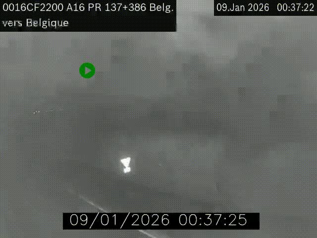 Webcam à la frontière franco-belge au niveau de Bray-Dunes/De-Panne sur l'autoroute A16. Vue orientée vers la Belgique