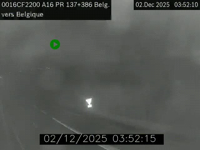 Webcam à la frontière franco-belge au niveau de Bray-Dunes/De-Panne sur l'autoroute A16. Vue orientée vers la Belgique