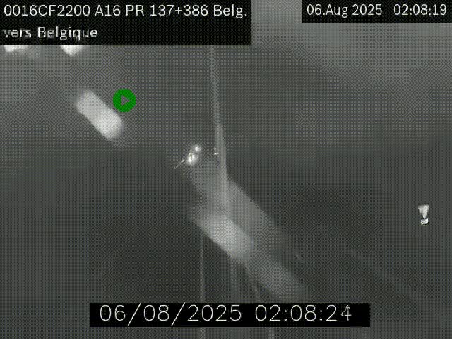 <h2>Webcam à la frontière franco-belge au niveau de Bray-Dunes/De-Panne sur l'autoroute A16. Vue orientée vers la Belgique</h2>