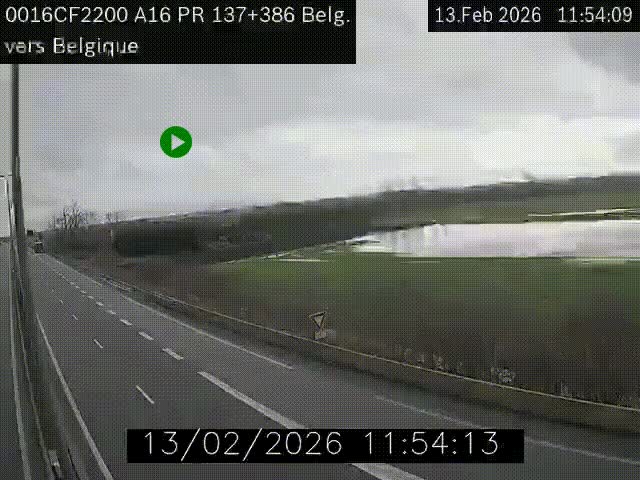 <h2>Webcam à la frontière franco-belge au niveau de Bray-Dunes/De-Panne sur l'autoroute A16. Vue orientée vers la Belgique</h2>