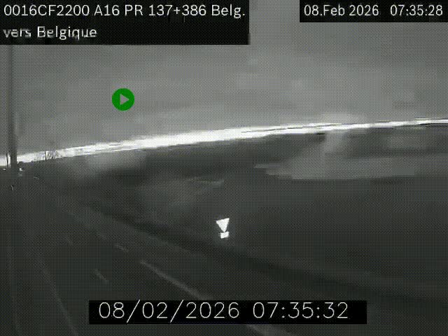 <h2>Webcam à la frontière franco-belge au niveau de Bray-Dunes/De-Panne sur l'autoroute A16. Vue orientée vers la Belgique</h2>