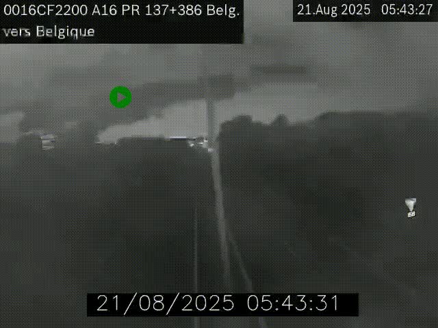 <h2>Webcam à la frontière franco-belge au niveau de Bray-Dunes/De-Panne sur l'autoroute A16. Vue orientée vers la Belgique</h2>