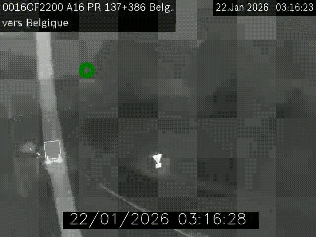 <h2>Webcam à la frontière franco-belge au niveau de Bray-Dunes/De-Panne sur l'autoroute A16. Vue orientée vers la Belgique</h2>