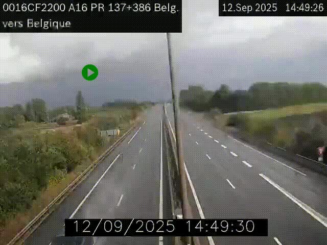 <h2>Webcam à la frontière franco-belge au niveau de Bray-Dunes/De-Panne sur l'autoroute A16. Vue orientée vers la Belgique</h2>
