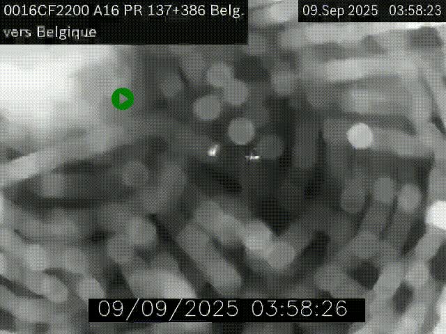 <h2>Webcam à la frontière franco-belge au niveau de Bray-Dunes/De-Panne sur l'autoroute A16. Vue orientée vers la Belgique</h2>