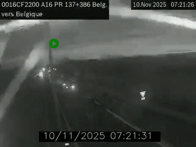 <h2>Webcam à la frontière franco-belge au niveau de Bray-Dunes/De-Panne sur l'autoroute A16. Vue orientée vers la Belgique</h2>