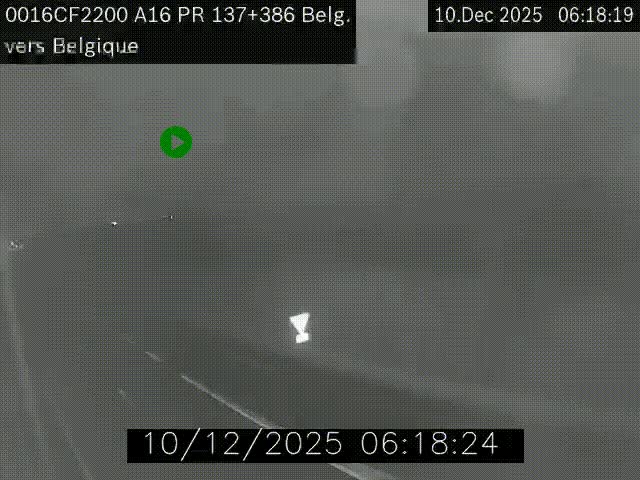 Webcam à la frontière franco-belge au niveau de Bray-Dunes/De-Panne sur l'autoroute A16. Vue orientée vers la Belgique