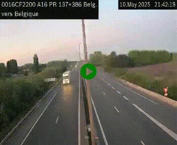 <h2>Webcam à la frontière franco-belge au niveau de Bray-Dunes/De-Panne sur l'autoroute A16. Vue orientée vers la Belgique</h2>