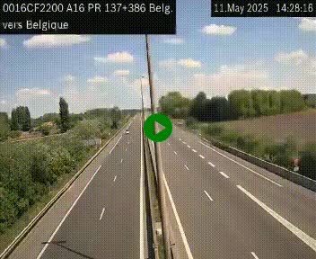 <h2>Webcam à la frontière franco-belge au niveau de Bray-Dunes/De-Panne sur l'autoroute A16. Vue orientée vers la Belgique</h2>