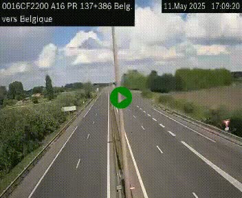 <h2>Webcam à la frontière franco-belge au niveau de Bray-Dunes/De-Panne sur l'autoroute A16. Vue orientée vers la Belgique</h2>