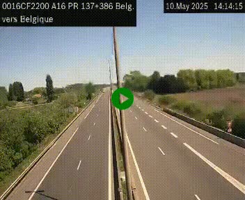 <h2>Webcam à la frontière franco-belge au niveau de Bray-Dunes/De-Panne sur l'autoroute A16. Vue orientée vers la Belgique</h2>