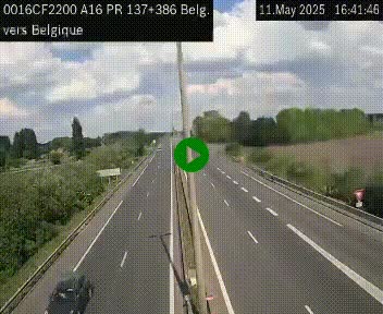 <h2>Webcam à la frontière franco-belge au niveau de Bray-Dunes/De-Panne sur l'autoroute A16. Vue orientée vers la Belgique</h2>