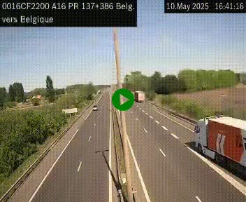 <h2>Webcam à la frontière franco-belge au niveau de Bray-Dunes/De-Panne sur l'autoroute A16. Vue orientée vers la Belgique</h2>