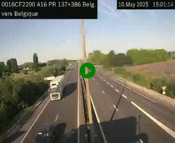 <h2>Webcam à la frontière franco-belge au niveau de Bray-Dunes/De-Panne sur l'autoroute A16. Vue orientée vers la Belgique</h2>