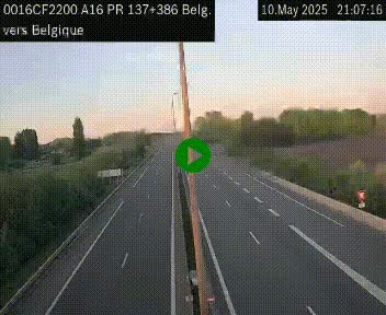 <h2>Webcam à la frontière franco-belge au niveau de Bray-Dunes/De-Panne sur l'autoroute A16. Vue orientée vers la Belgique</h2>