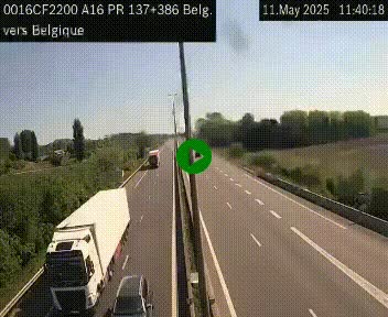 <h2>Webcam à la frontière franco-belge au niveau de Bray-Dunes/De-Panne sur l'autoroute A16. Vue orientée vers la Belgique</h2>