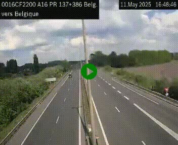 <h2>Webcam à la frontière franco-belge au niveau de Bray-Dunes/De-Panne sur l'autoroute A16. Vue orientée vers la Belgique</h2>