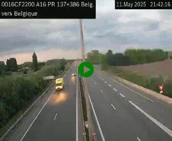 <h2>Webcam à la frontière franco-belge au niveau de Bray-Dunes/De-Panne sur l'autoroute A16. Vue orientée vers la Belgique</h2>