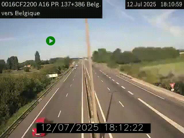 <h2>Webcam à la frontière franco-belge au niveau de Bray-Dunes/De-Panne sur l'autoroute A16. Vue orientée vers la Belgique</h2>