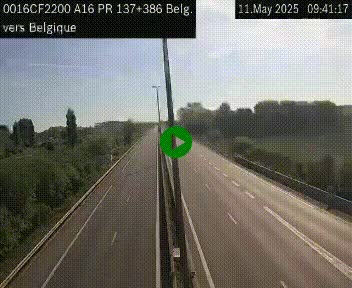 <h2>Webcam à la frontière franco-belge au niveau de Bray-Dunes/De-Panne sur l'autoroute A16. Vue orientée vers la Belgique</h2>