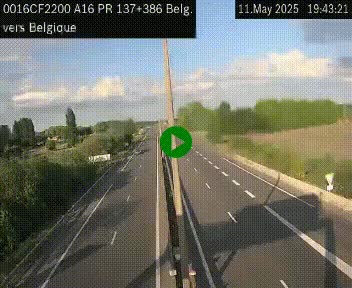 <h2>Webcam à la frontière franco-belge au niveau de Bray-Dunes/De-Panne sur l'autoroute A16. Vue orientée vers la Belgique</h2>