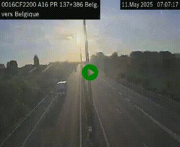 <h2>Webcam à la frontière franco-belge au niveau de Bray-Dunes/De-Panne sur l'autoroute A16. Vue orientée vers la Belgique</h2>