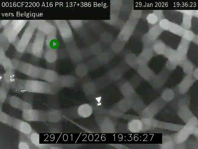 <h2>Webcam à la frontière franco-belge au niveau de Bray-Dunes/De-Panne sur l'autoroute A16. Vue orientée vers la Belgique</h2>