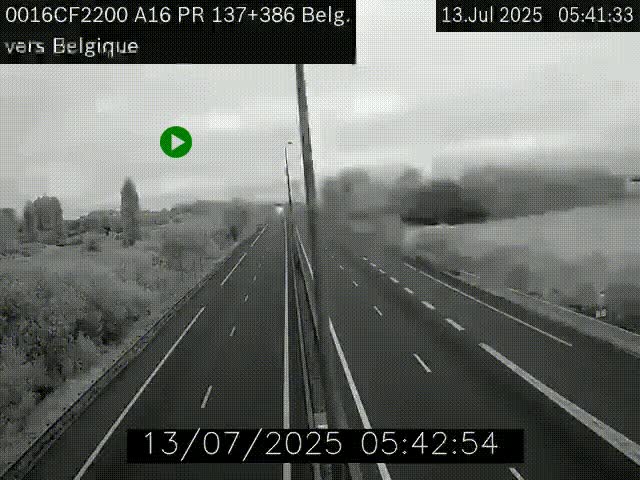 <h2>Webcam à la frontière franco-belge au niveau de Bray-Dunes/De-Panne sur l'autoroute A16. Vue orientée vers la Belgique</h2>