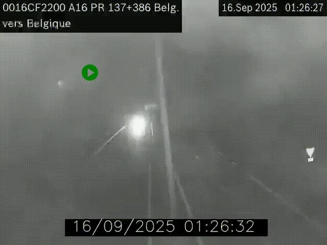 <h2>Webcam à la frontière franco-belge au niveau de Bray-Dunes/De-Panne sur l'autoroute A16. Vue orientée vers la Belgique</h2>