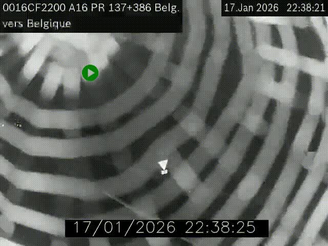 <h2>Webcam à la frontière franco-belge au niveau de Bray-Dunes/De-Panne sur l'autoroute A16. Vue orientée vers la Belgique</h2>