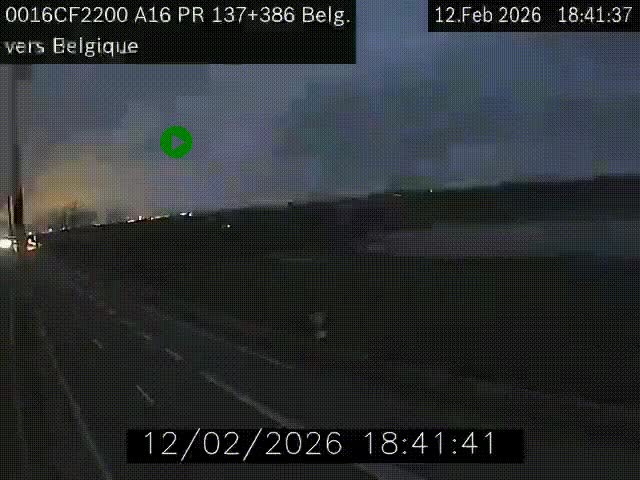 <h2>Webcam à la frontière franco-belge au niveau de Bray-Dunes/De-Panne sur l'autoroute A16. Vue orientée vers la Belgique</h2>