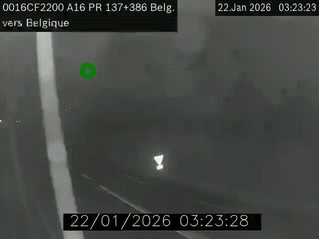 Webcam à la frontière franco-belge au niveau de Bray-Dunes/De-Panne sur l'autoroute A16. Vue orientée vers la Belgique