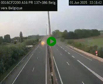 Webcam à la frontière franco-belge au niveau de Bray-Dunes/De-Panne sur l'autoroute A16. Vue orientée vers la Belgique