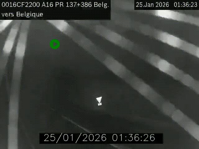 <h2>Webcam à la frontière franco-belge au niveau de Bray-Dunes/De-Panne sur l'autoroute A16. Vue orientée vers la Belgique</h2>