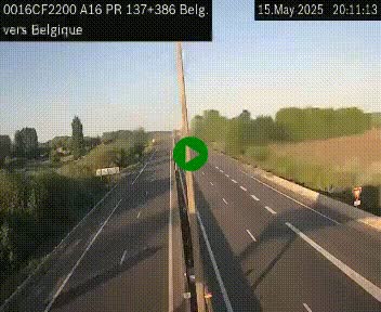 <h2>Webcam à la frontière franco-belge au niveau de Bray-Dunes/De-Panne sur l'autoroute A16. Vue orientée vers la Belgique</h2>