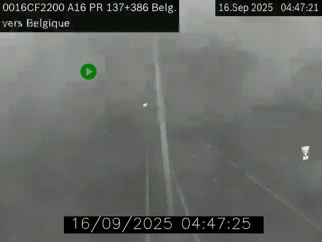<h2>Webcam à la frontière franco-belge au niveau de Bray-Dunes/De-Panne sur l'autoroute A16. Vue orientée vers la Belgique</h2>