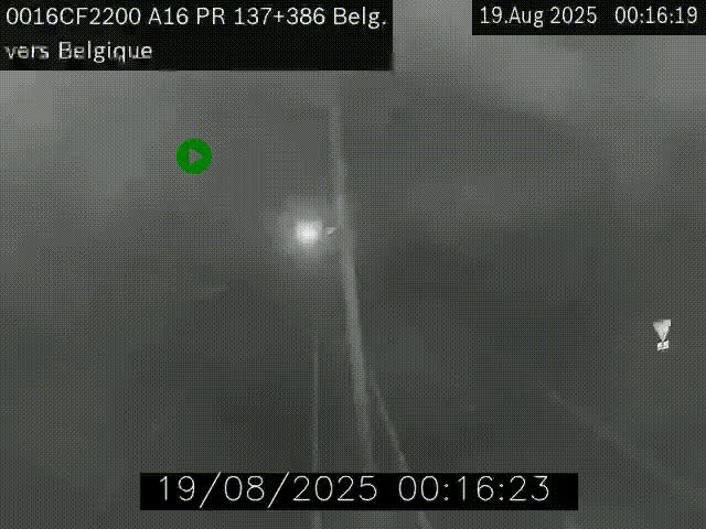 <h2>Webcam à la frontière franco-belge au niveau de Bray-Dunes/De-Panne sur l'autoroute A16. Vue orientée vers la Belgique</h2>