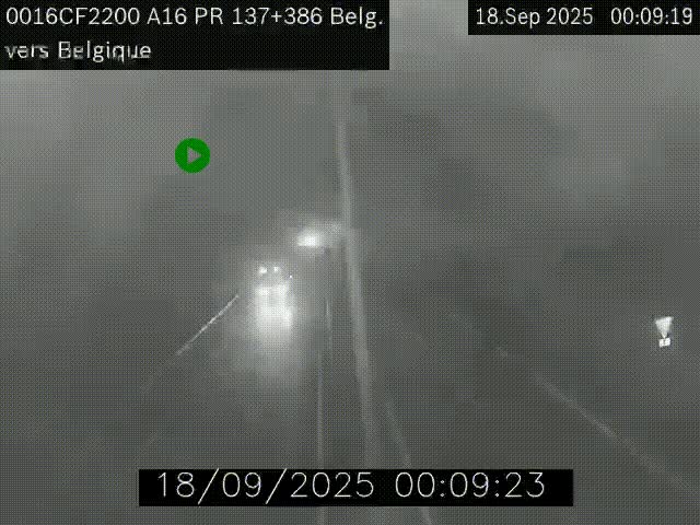 <h2>Webcam à la frontière franco-belge au niveau de Bray-Dunes/De-Panne sur l'autoroute A16. Vue orientée vers la Belgique</h2>