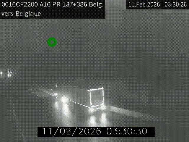 <h2>Webcam à la frontière franco-belge au niveau de Bray-Dunes/De-Panne sur l'autoroute A16. Vue orientée vers la Belgique</h2>