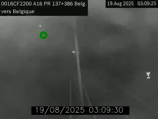 <h2>Webcam à la frontière franco-belge au niveau de Bray-Dunes/De-Panne sur l'autoroute A16. Vue orientée vers la Belgique</h2>
