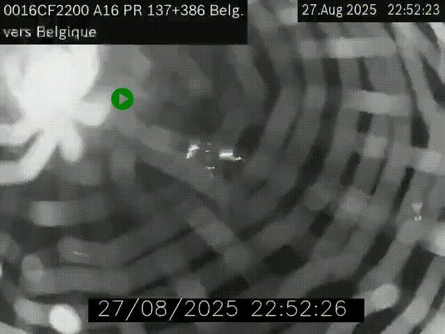 <h2>Webcam à la frontière franco-belge au niveau de Bray-Dunes/De-Panne sur l'autoroute A16. Vue orientée vers la Belgique</h2>