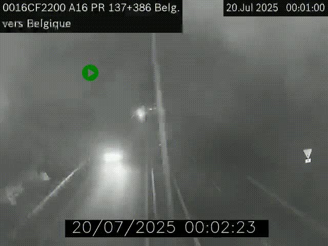 <h2>Webcam à la frontière franco-belge au niveau de Bray-Dunes/De-Panne sur l'autoroute A16. Vue orientée vers la Belgique</h2>