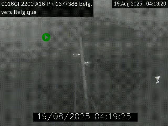 <h2>Webcam à la frontière franco-belge au niveau de Bray-Dunes/De-Panne sur l'autoroute A16. Vue orientée vers la Belgique</h2>